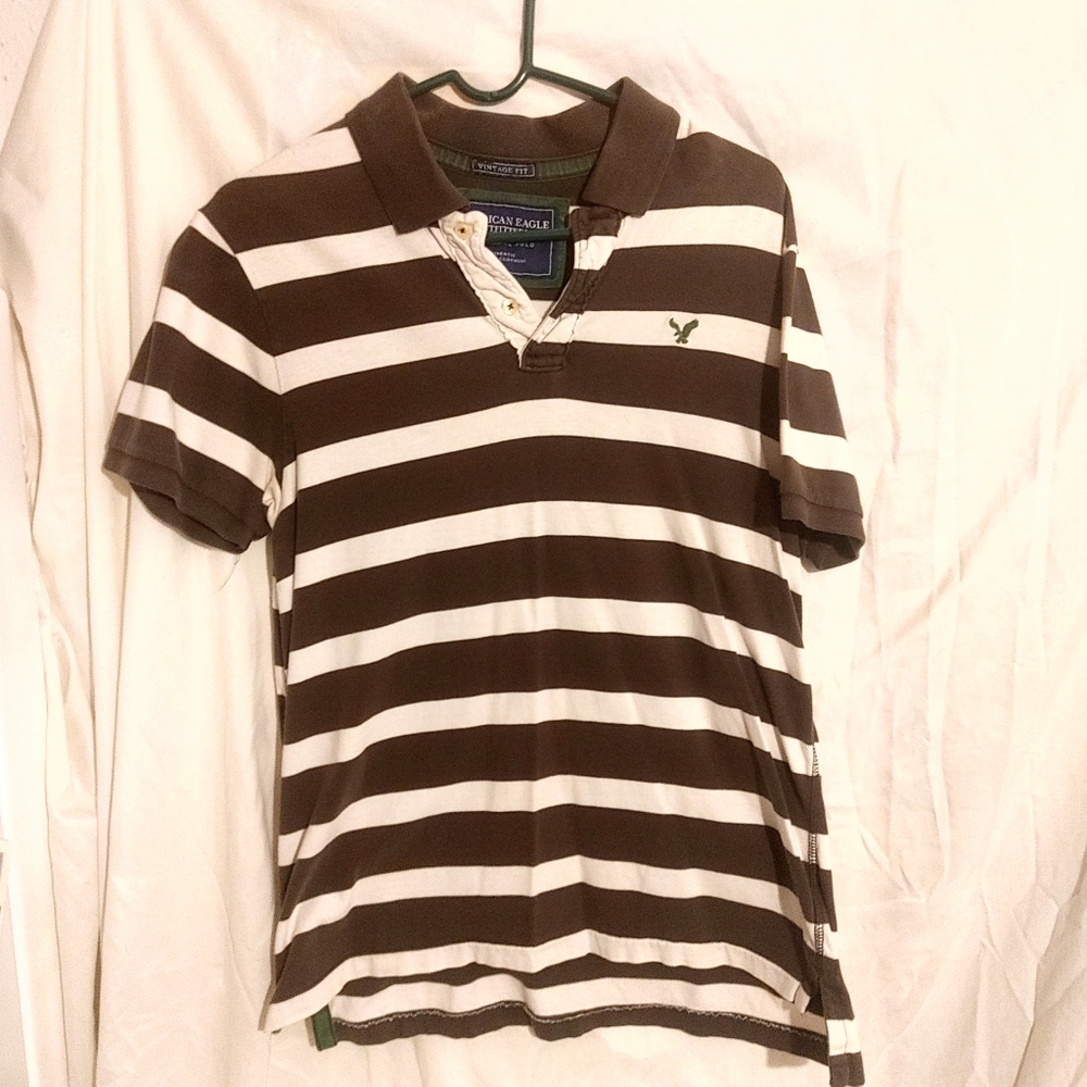 American Eagle Outfitters Vintage Fit Collared Polo Style Shirt Men's Large Used